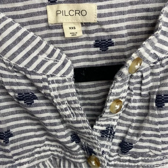 Anthropologie Pilcro Ruffle Balloon Long Sleeve Top Shirt Drawstring Boho XXS - Picture 5 of 12